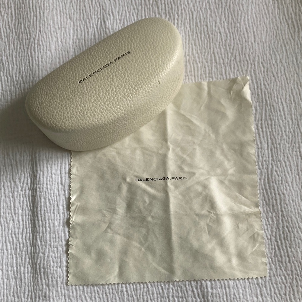 Balenciaga Ivory Sunglasses Case with Cloth